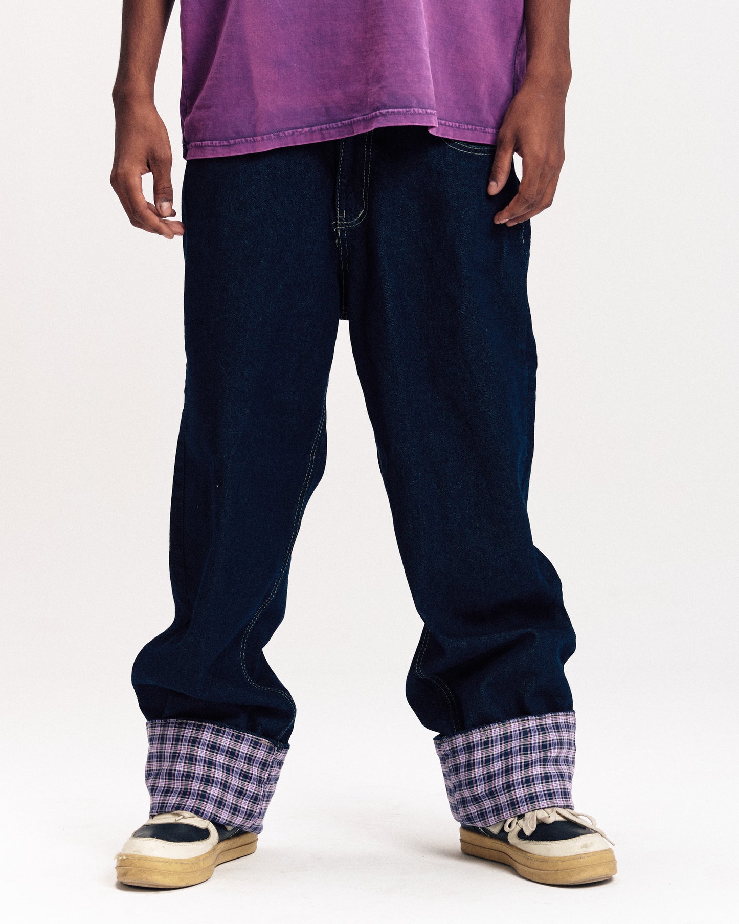 Purple Plaid Denim