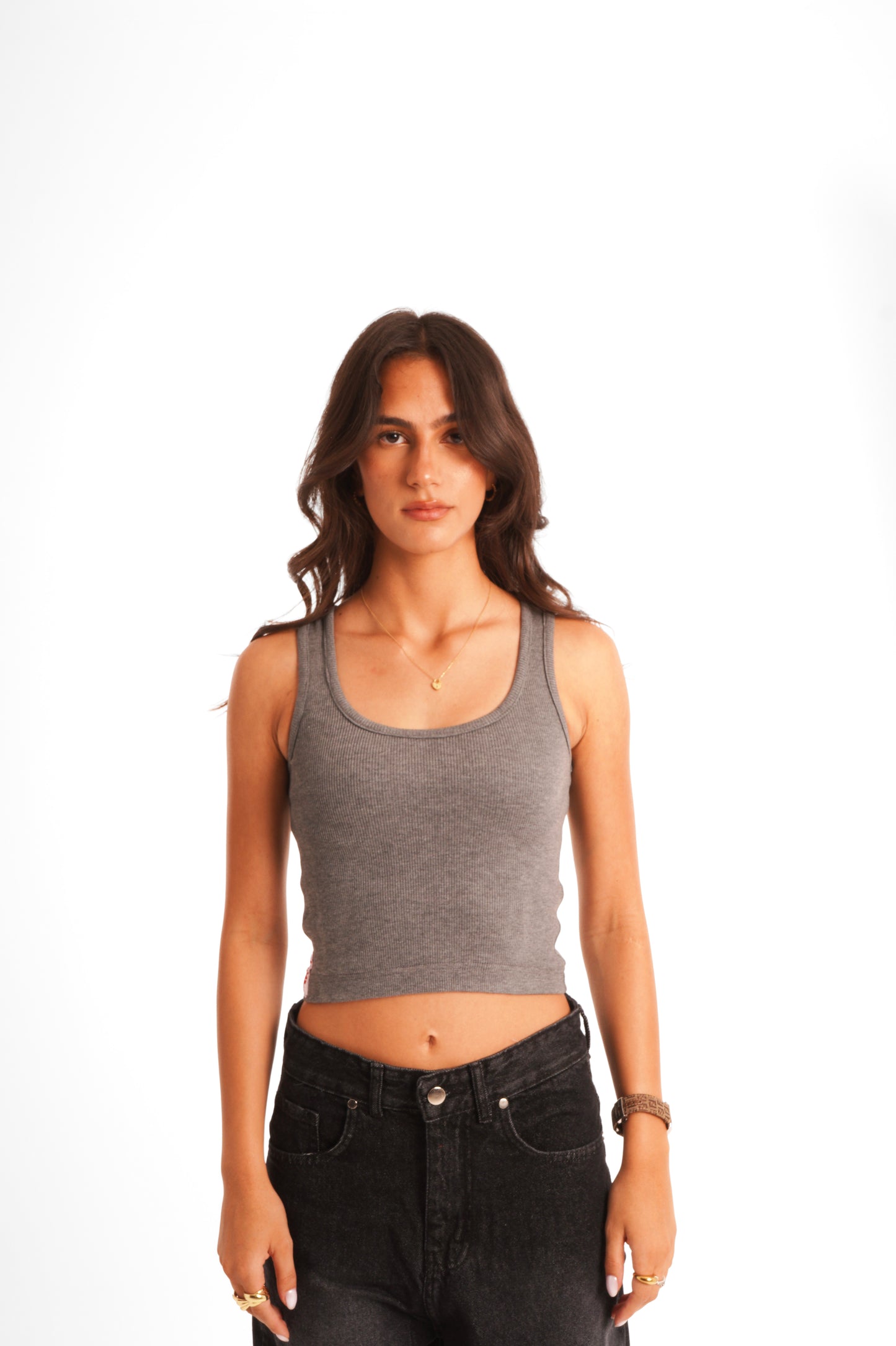 Gray Cropped Tank