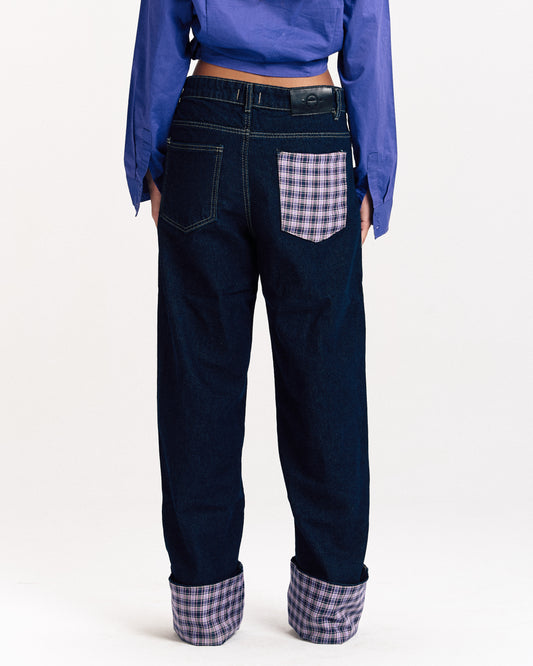Purple Plaid Denim