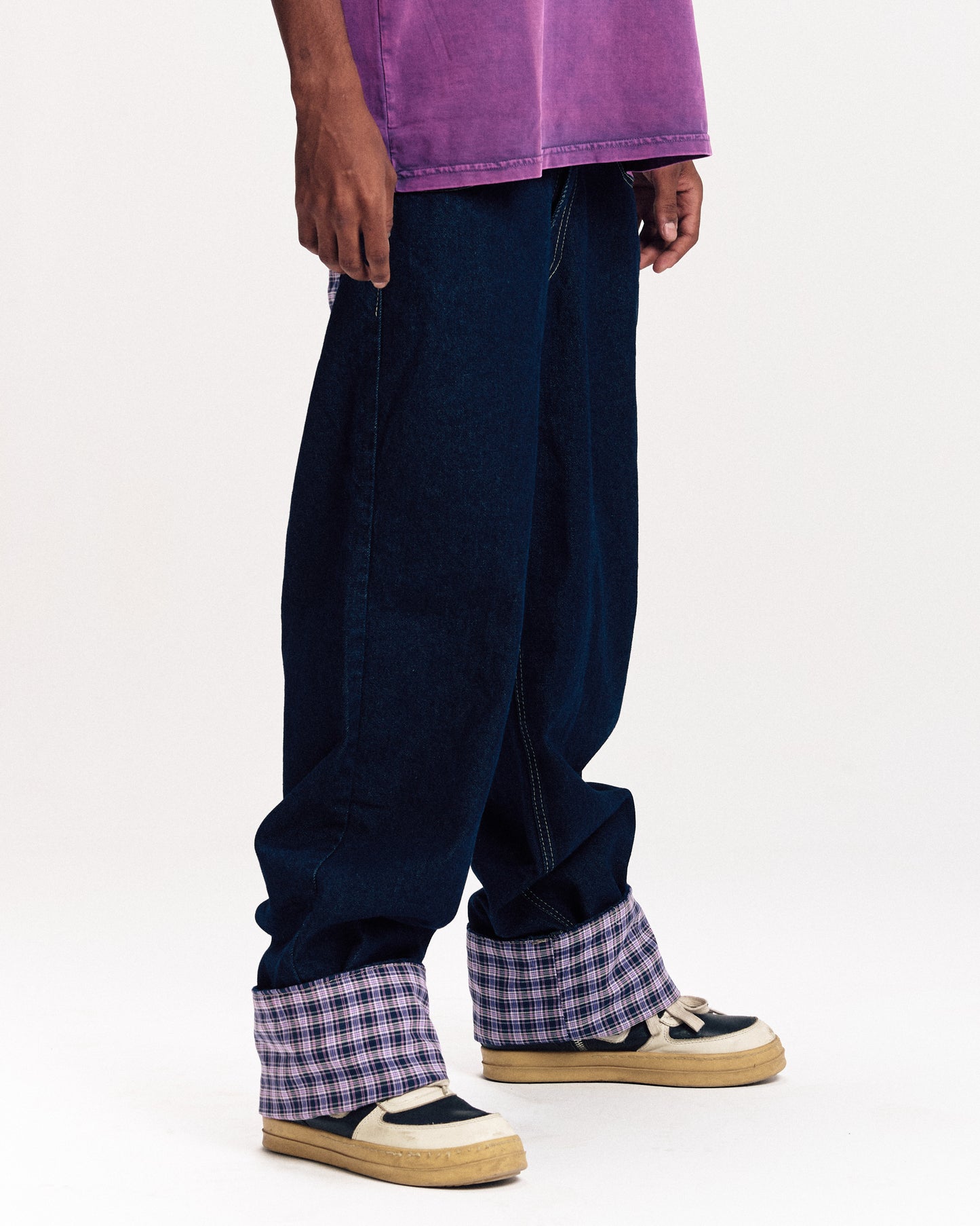 Purple Plaid Denim