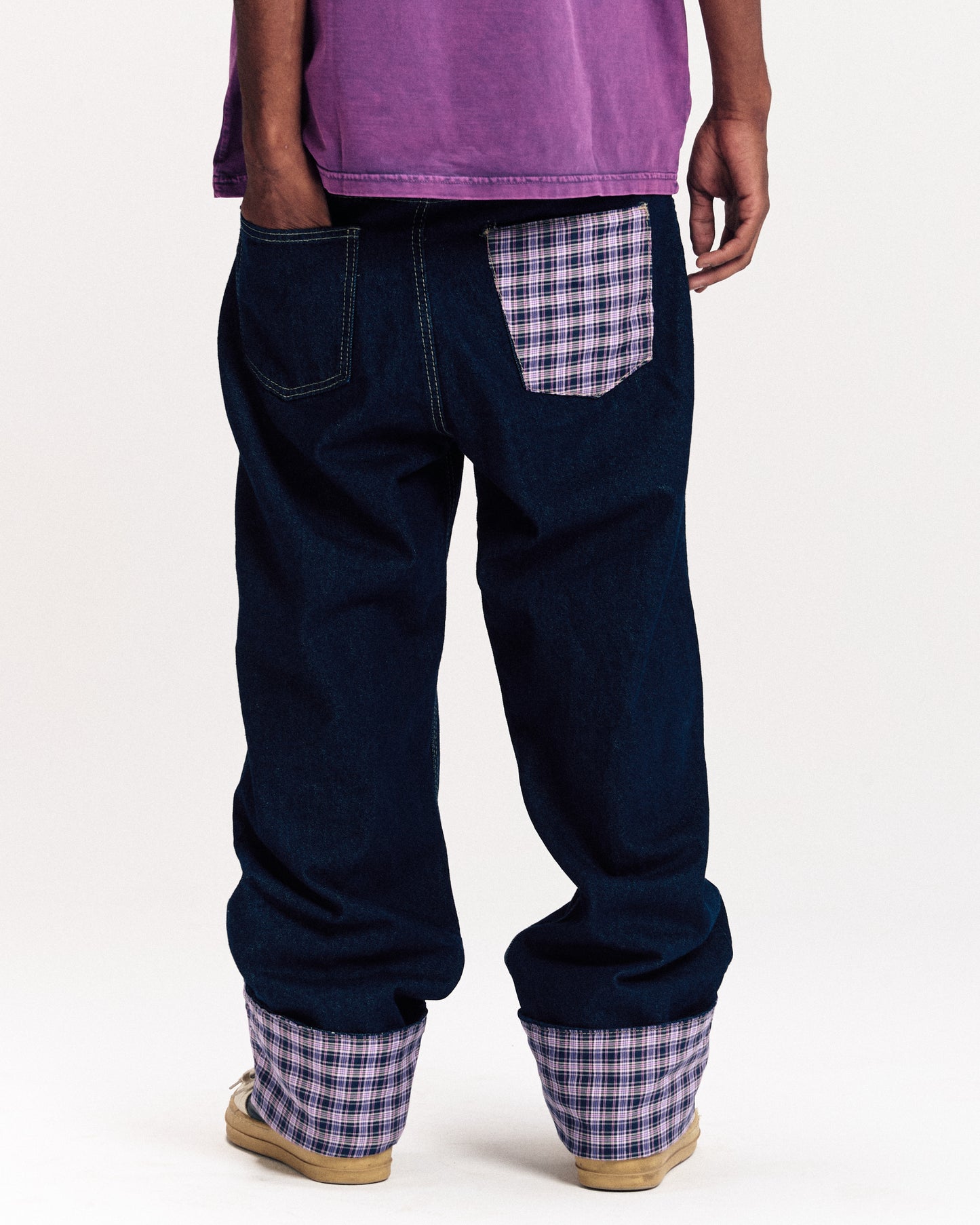 Purple Plaid Denim
