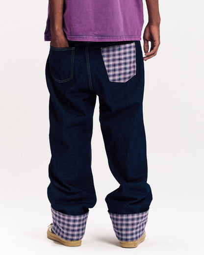 Purple Plaid Denim
