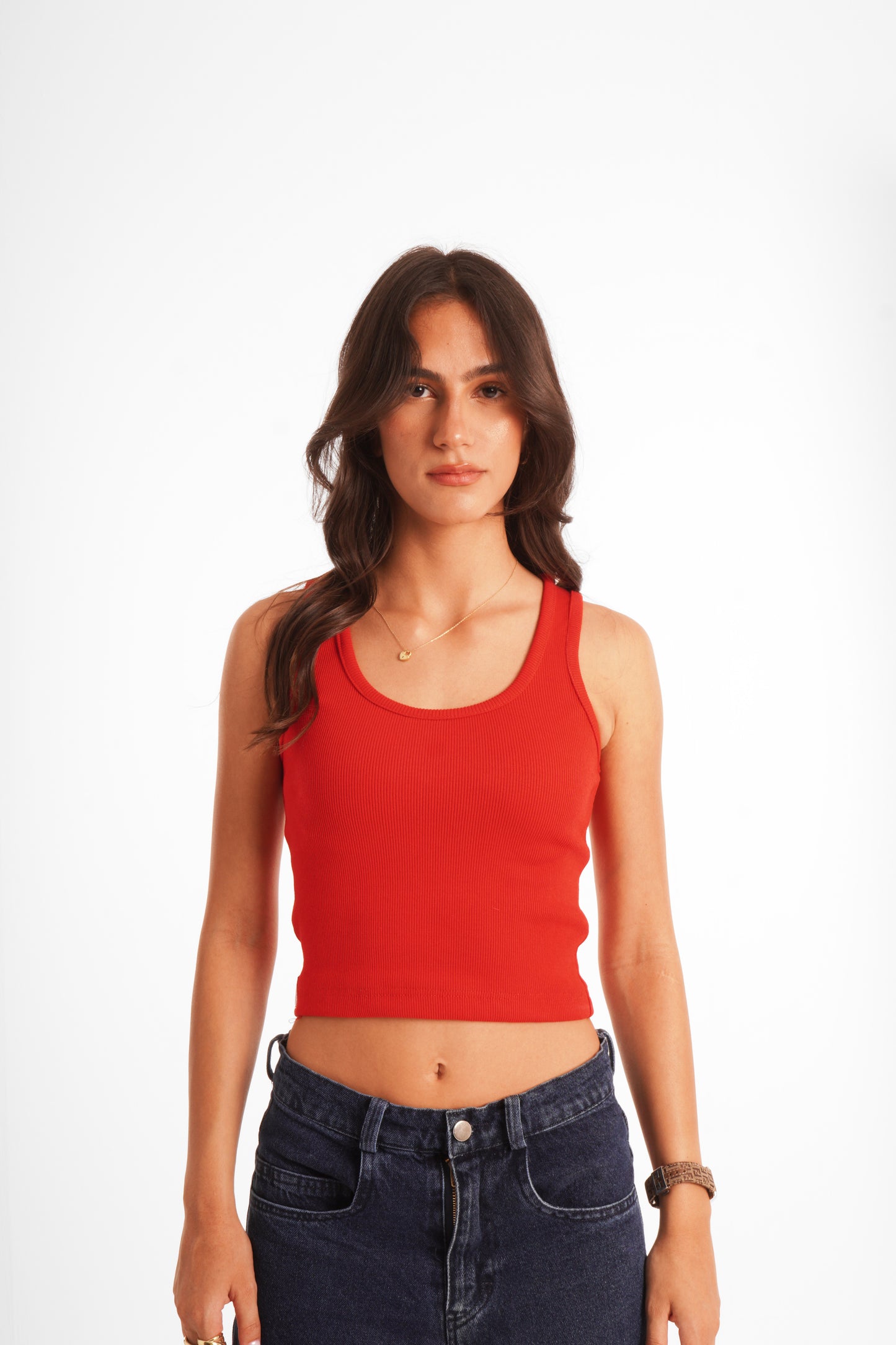 Red Cropped Tank